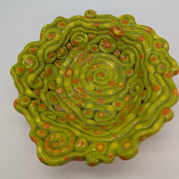 Artisan Handmade Pottery Coil Ceramic Decorative Bowl - Picture 7 of 7